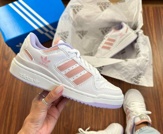 Tênis adidas Forum Low 84 ADV Branco/Rose/Lilás – Estilo retrô com toque moderno
