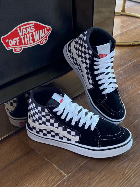 Tênis Vans Sk8-Hi Xadrez – Clássico do skate com visual icônico e urbano